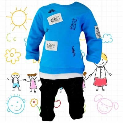 Set bebe baieti bluza si pantaloni