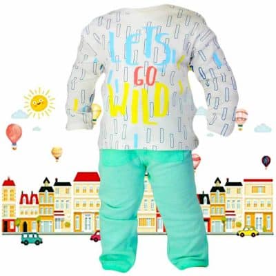 Alege set bebe cu bluza-body si pantaloni