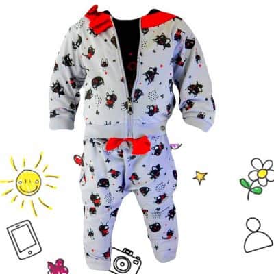 Hainute bebe. Compleu primavara Pisicute