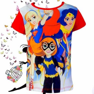 Haine copii. Tricou fete rosu