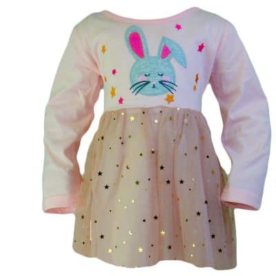 Rochie fete roz cu Iepuras. Haine fetite