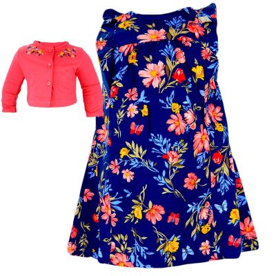 Set pentru fetite cu rochie, cardigan